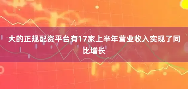 大的正规配资平台有17家上半年营业收入实现了同比增长